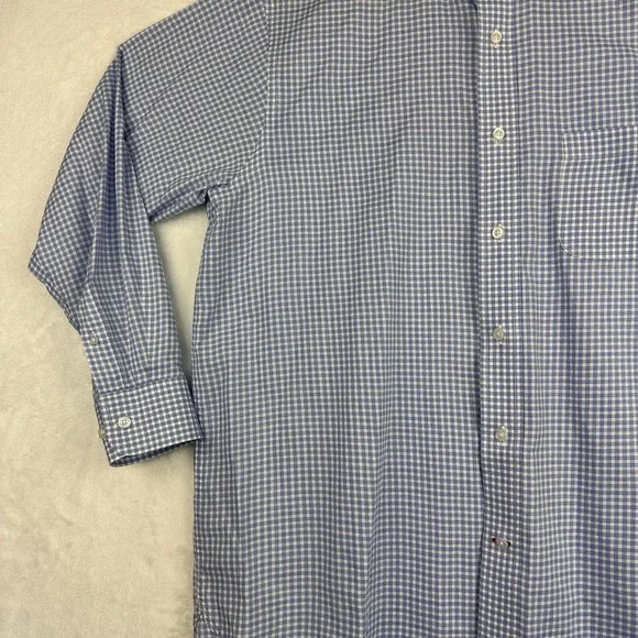 Daniel Cremieux Signature Collection Blue Plaid Long Sleeve Shirt Men Med - Picture 4 of 14